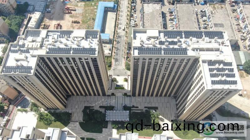 長沙中海瓏庭住宅小區1#、2#棟公寓太陽能(neng)熱水係統工程