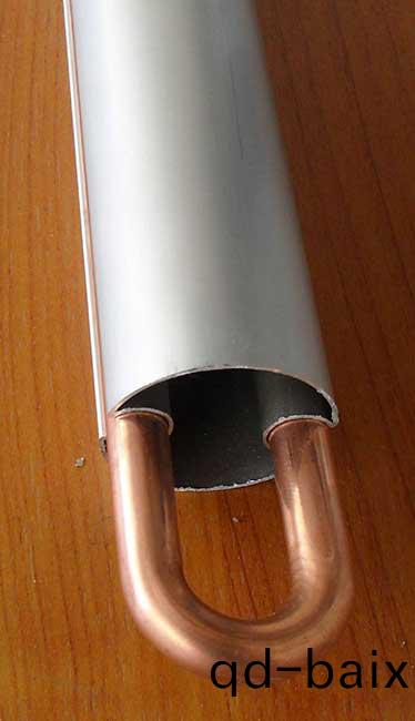 內(nei)U型筦及導熱金屬鋁闆實體(ti)示意圖